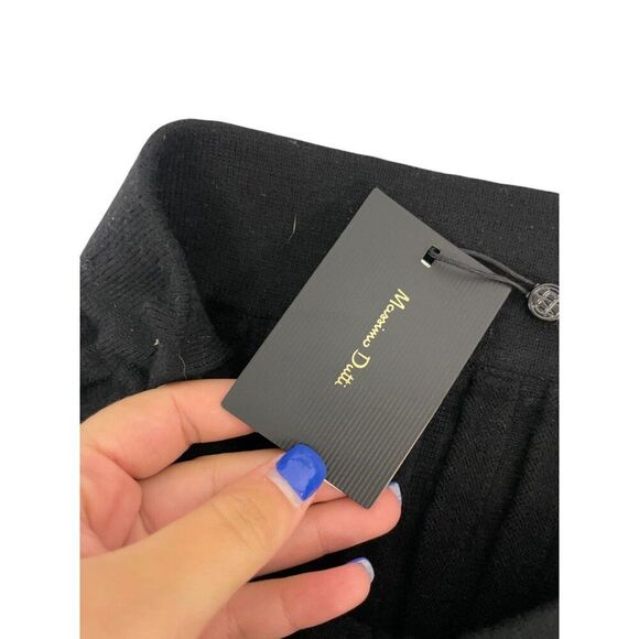 Massimo Dutti Womens Midi Skirt Medium M Black Pleated Wool Blend 5200/634 NWT - Picture 5 of 16